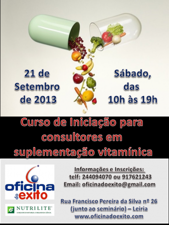 CURSO DE INCIAÇÃO PARA CONSULTORES EM SUPLEMENTAÇÃO VITAMINICA